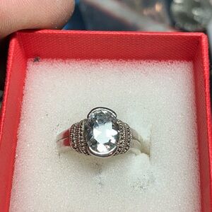 Huge Cz on a 925 silver ring. SOLD. SOLD